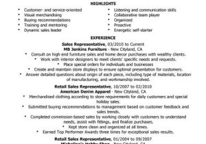 Sample Resume for Customer Service Representative In Retail Best Rep Retail Sales Resume Example Livecareer