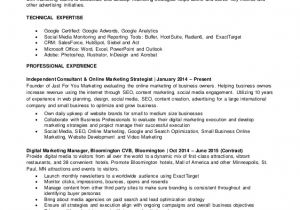 Sample Resume for Digital Marketing Manager Justin Fuller 39 S Resume Digital Marketing Manager