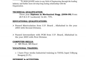 Sample Resume for Diploma Electrical Engineer Sample Resume for Diploma Electrical Engineer Elegant Best
