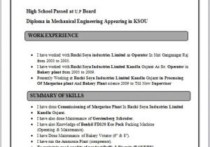 Sample Resume for Diploma In Mechanical Engineering Resume Blog Co Resume Sample Of Diploma In Mechanical