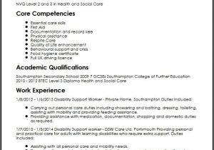 Sample Resume for Disability Support Worker Disability Support Worker Cv Sample Myperfectcv