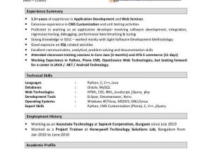 Sample Resume for Dot Net Developer Experience 2 Years Nice Sample Resume for Dot Net Developer Experience 2