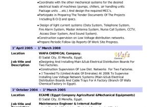 Sample Resume for Electrical Engineer In Construction Field Design Electrical Engineer Cv