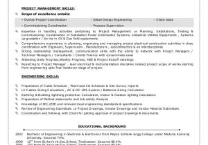 Sample Resume for Electrical Engineer In Construction Field Mbn Cv Senior Electrical Engineer
