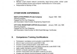 Sample Resume for Encoder Job Sample Resume Encoder Job Professional Resume Online