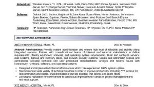 Sample Resume for Experienced Network Administrator Network Administrator Resume
