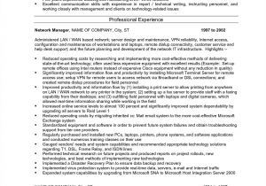 Sample Resume for Experienced Network Administrator Network Administrator Resume Sample Pdf Lovely Network
