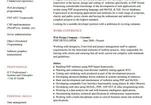 Sample Resume for Experienced PHP Developer 10 Sample PHP Developer Resume Templates to Download