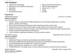 Sample Resume for Experienced software Engineer Free Download Best software Engineer Resume Example Livecareer