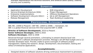 Sample Resume for Experienced software Engineer Free Download Sample Resume for An Experienced It Developer Monster Com