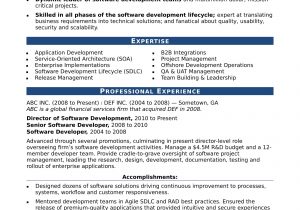 Sample Resume for Experienced software Engineer Free Download Sample Resume for An Experienced It Developer Monster Com