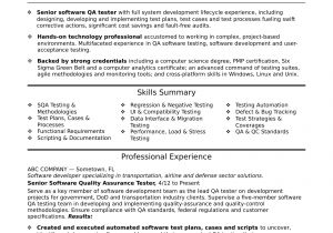 Sample Resume for Experienced Testing Professional Experienced Qa software Tester Resume Sample Monster Com