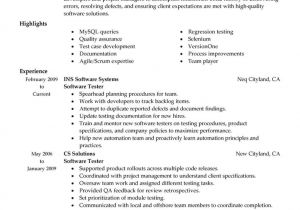 Sample Resume for Experienced Testing Professional Resume Templates for Experienced software Testing