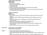 Sample Resume for forklift Operator Sample Resume Objectives for forklift Operator Resume
