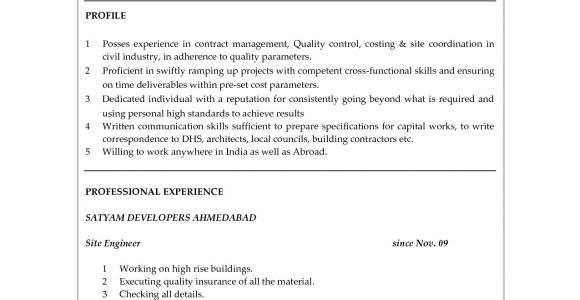 Sample Resume for Fresh Graduate Civil Engineering Civil Engineer Resume Sample Objective In Resume for Fresh