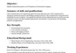 Sample Resume for Fresh Graduate Civil Engineering Civil Engineer Resume Template Brianhans Me