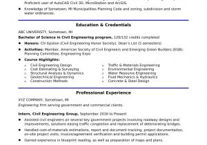 Sample Resume for Fresh Graduate Civil Engineering Sample Resume for Fresh Graduate Civil Engineering