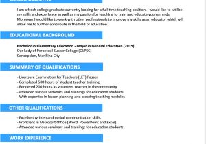 Sample Resume for Fresh Graduate Sample Resume format for Fresh Graduates Two Page format