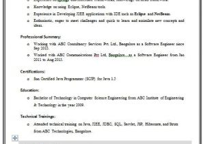 Sample Resume for Fresher Computer Science Engineer Resume format for Computer Science Engineering Students