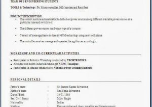 Sample Resume for Freshers Engineers Pdf Download Resume format Pdf Download Free Best Resume Gallery