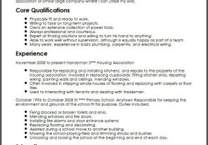 Sample Resume for Handyman Position Handyman Caretaker Cv Sample Myperfectcv