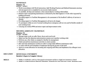 Sample Resume for Handyman Position Handyman Resume Samples Velvet Jobs