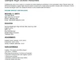 Sample Resume for High School Graduate with Little Experience High School Sample Resume Sarahepps Com