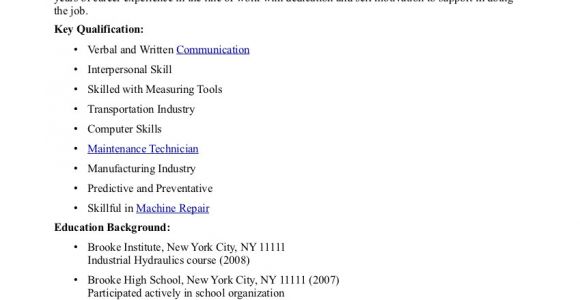 Sample Resume for High School Graduate with Little Experience High School Student with No Work Experience First Time