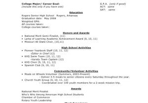Sample Resume for High School Students Applying for Scholarships Image Result for Sample Academic Resume for College