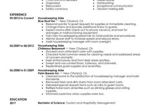 Sample Resume for Housekeeping Job In Hotel Housekeeping Aide Resume Examples Created by Pros