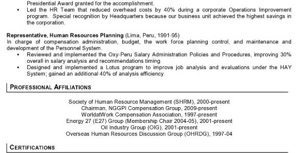 Sample Resume for International Jobs Resume Sample 11 International Human Resource Executive