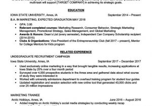 Sample Resume for Internship Marketing Intern Resume Sample Writing Tips Resume