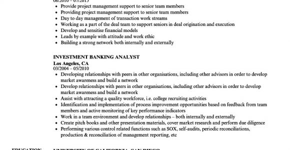 Sample Resume for Investment Banking Analyst Investment Banking Analyst Resume Samples Velvet Jobs