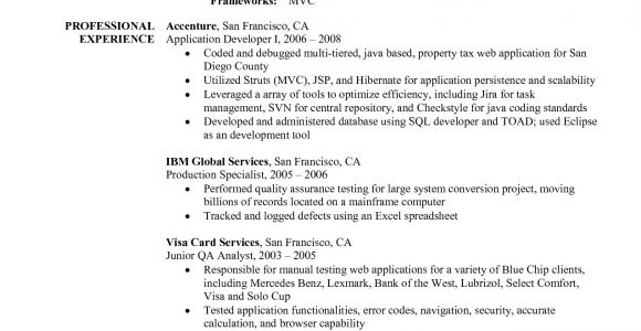 Sample Resume for Java Developer 2 Year Experience Sample Resume for Java Developer 2 Year Experience