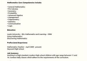 Sample Resume for Maths Teachers Maths Teacher Resume Sample Resume Writing Service