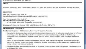 Sample Resume for Mechanical Design Engineer Pdf Mechanical Engineering Resume Sample Pdf Experienced
