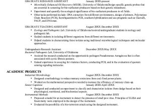 Sample Resume for Microbiologist Microbiology Graduate Resume Samples Http