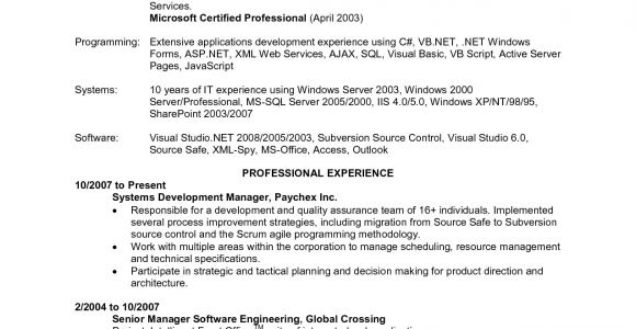 Sample Resume for Net Developer with 2 Year Experience Net Developer Resume 5 Years Sidemcicek Com