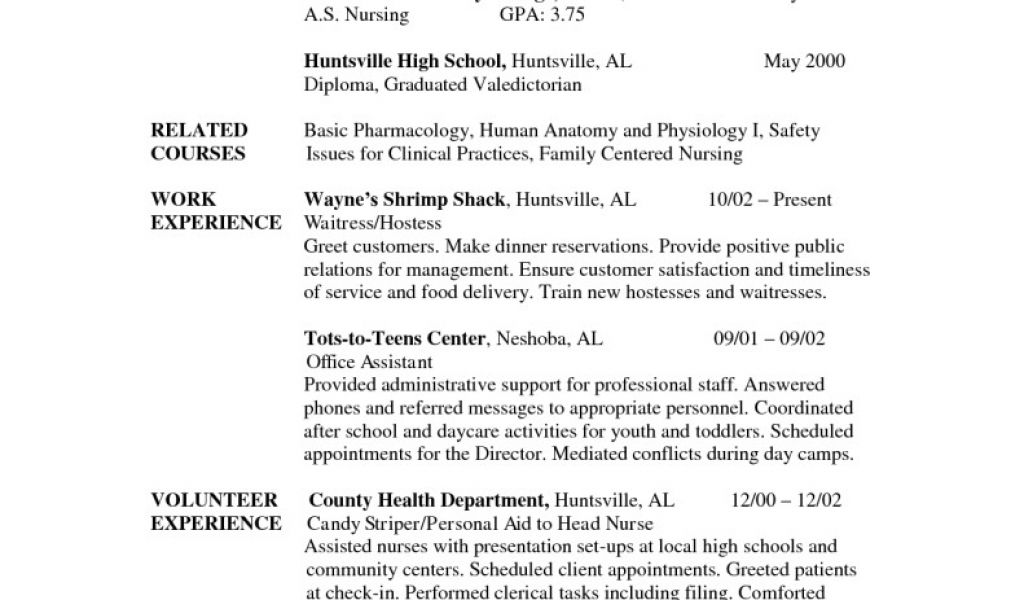 sample resume for newly graduated student