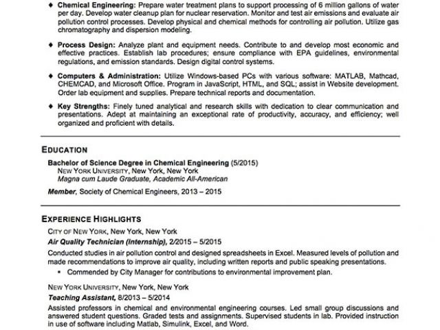 sample resume for newly graduated student