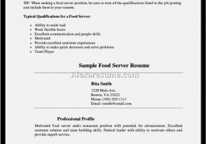 Sample Resume for Non Experienced Applicant Application Letter for Waitress with No Experience