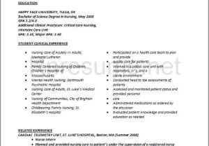 Sample Resume for Nurses Newly Graduated Rn Resume Bag the Web