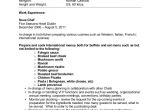 Sample Resume for Overseas Jobs Sample Chef Cv for Overseas Jobs