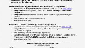 Sample Resume for Paraprofessional Position Examples Of Paraprofessional Resumes Resume Template