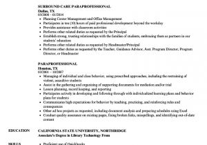 Sample Resume for Paraprofessional Position Paraprofessional Resume Samples Velvet Jobs