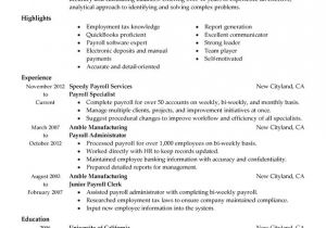 Sample Resume for Payroll assistant Payroll Specialist Resume Examples Created by Pros