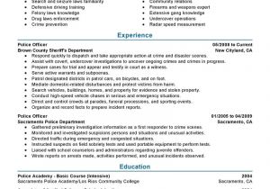 Sample Resume for Police Officer with No Experience Best Police Officer Resume Example Livecareer
