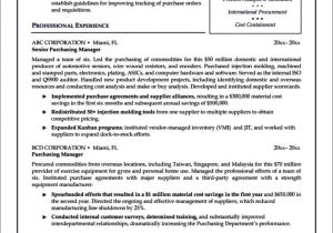 Sample Resume for Procurement Officer Purchasing Manager Resume Template Free Samples