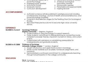 Sample Resume for Professor Best Professor Resume Example Livecareer