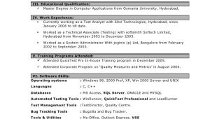Sample Resume for Qtp Automation Testing Qtp Resumes for Experienced Annecarolynbird